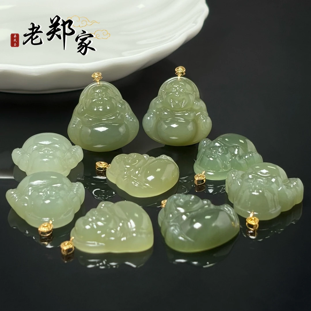 【老郑家】18K金和田玉佛公挂件 2134 多样性发一件 约24*24*7mm