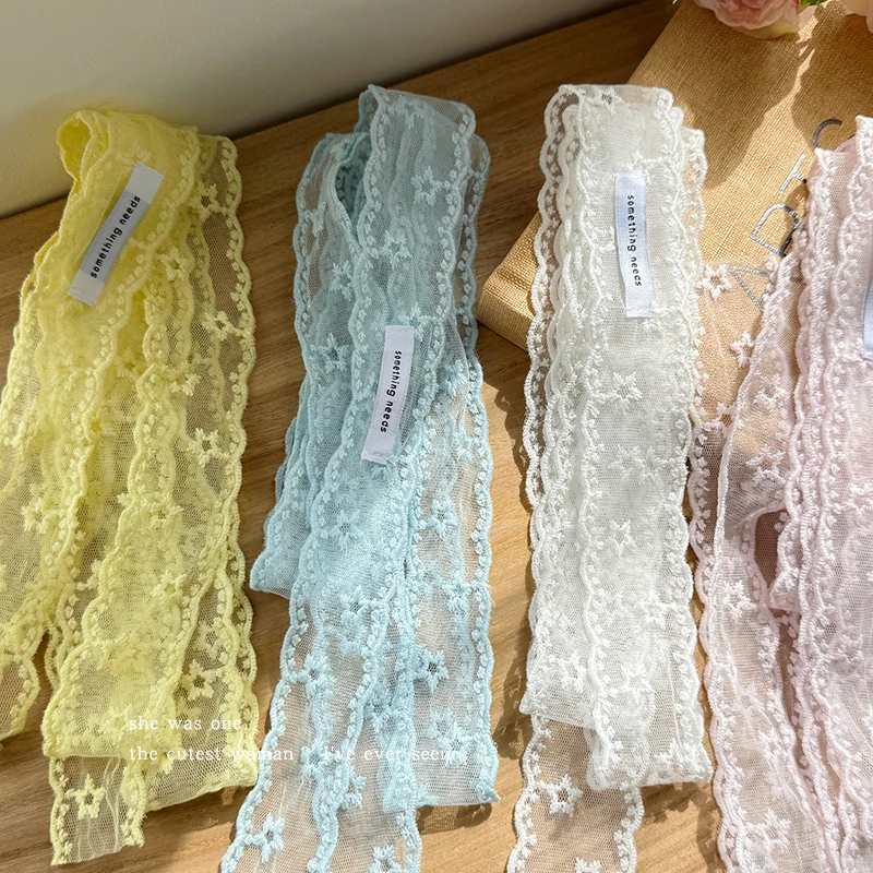 纯欲风白色蕾丝飘带绑头发带女夏季长条丝巾系脖领巾辣妹发绳发饰