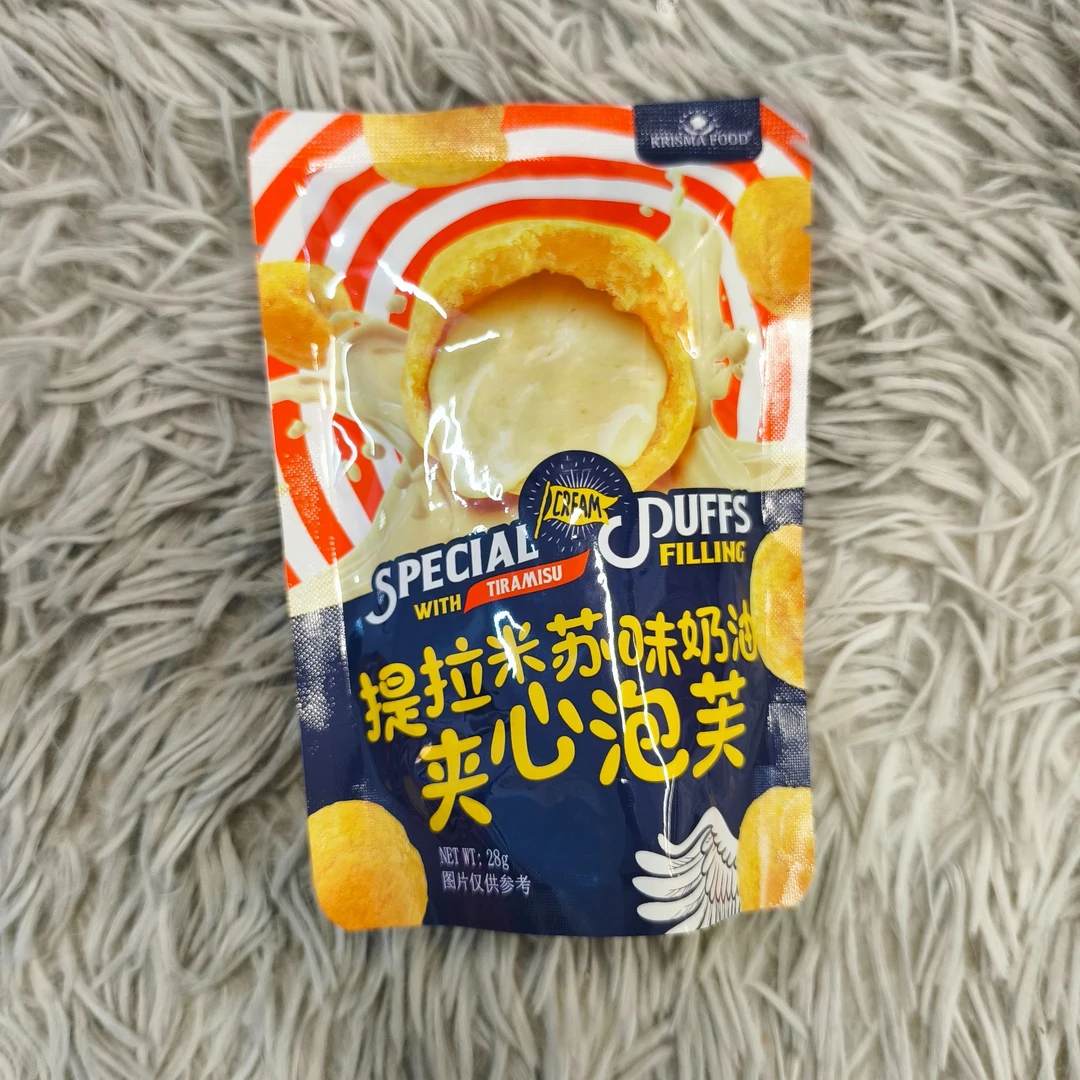 印尼进口道吉草香提拉米苏味奶油夹心泡芙