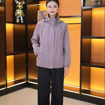 2025春季新款连帽时尚休闲大码宽松洋气外套