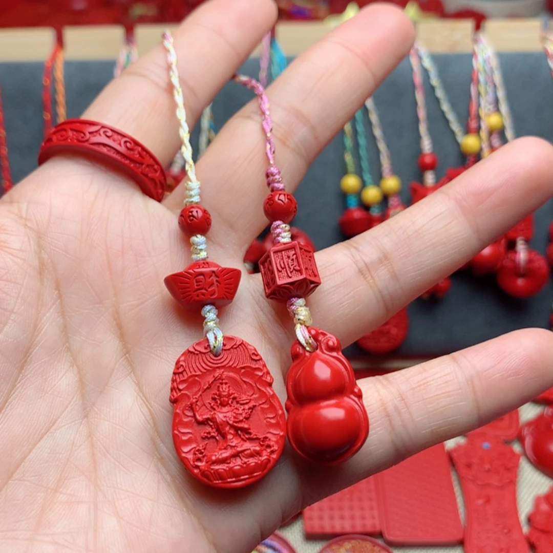 天然辰砂工艺品朱砂手机坠