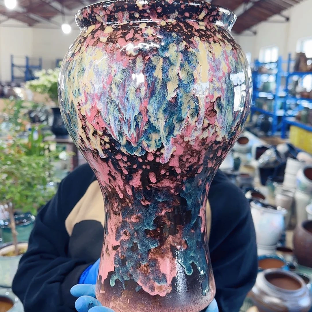 紫砂花盆高32口17