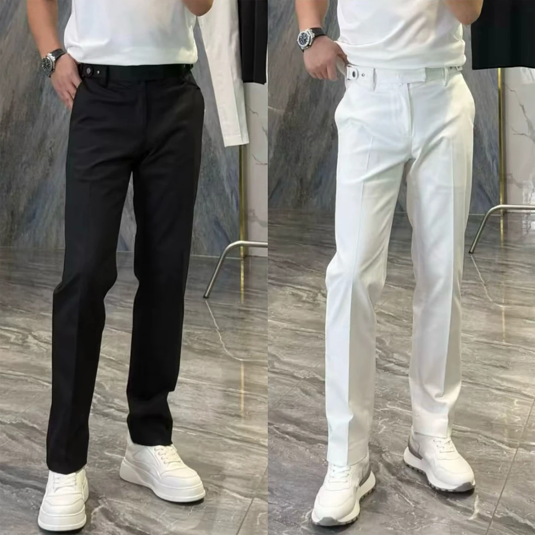 欧货男士休闲裤秋季新款潮牌商务气质西裤高品质纯色简约直筒长裤