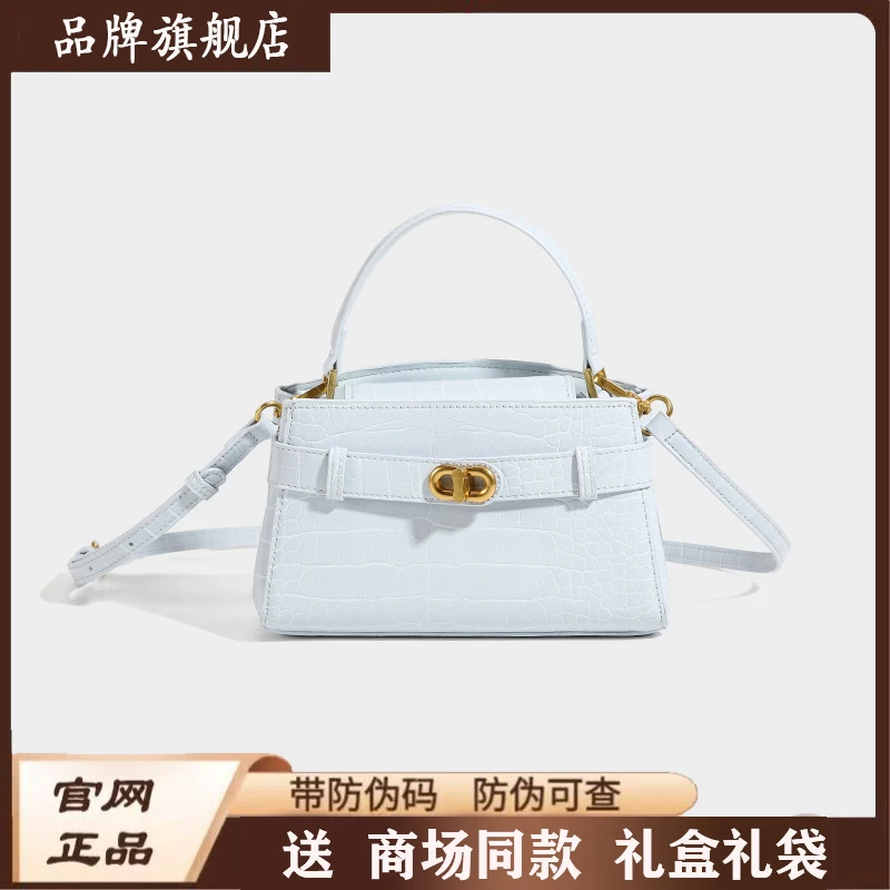 ck凯莉包包女小众鳄鱼纹小方包高级感百搭单肩斜挎包小包女士