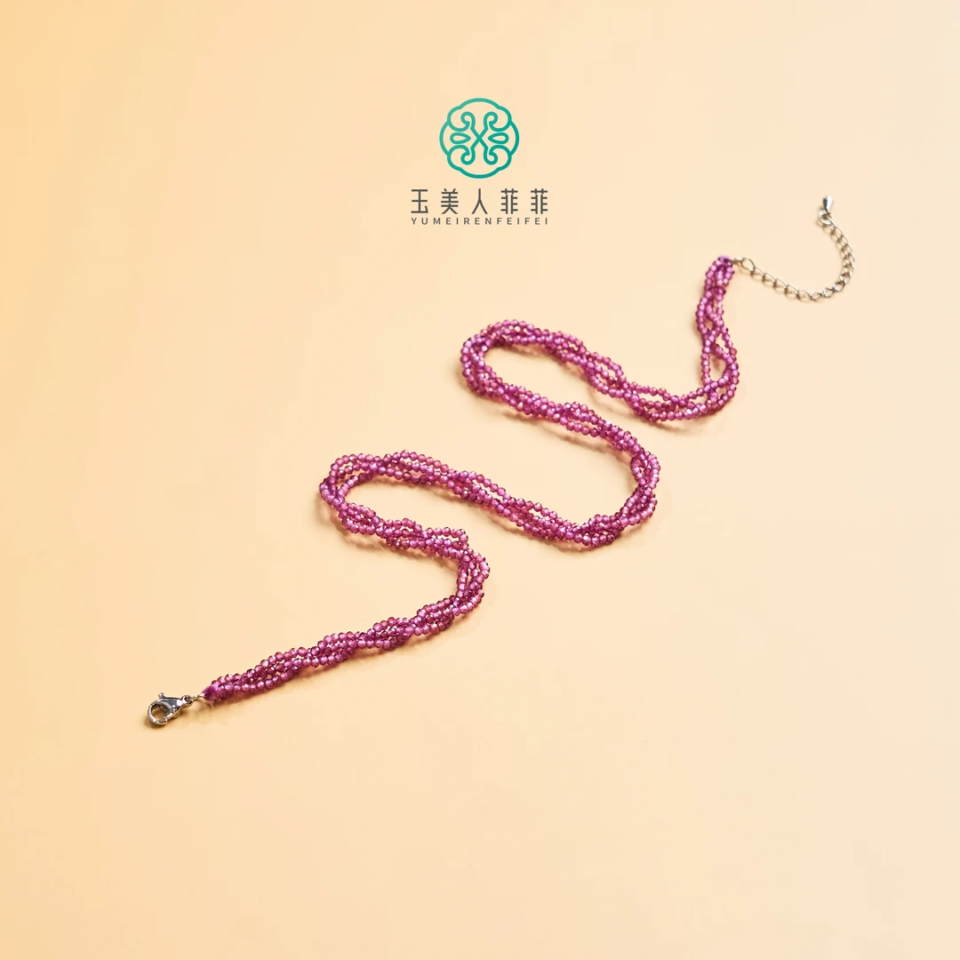 菲菲珠宝好~石榴石切割面女神百搭链