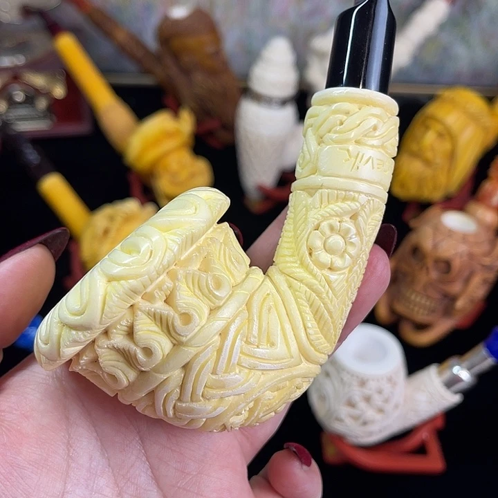 海泡石烟斗超大号花篮牛头114