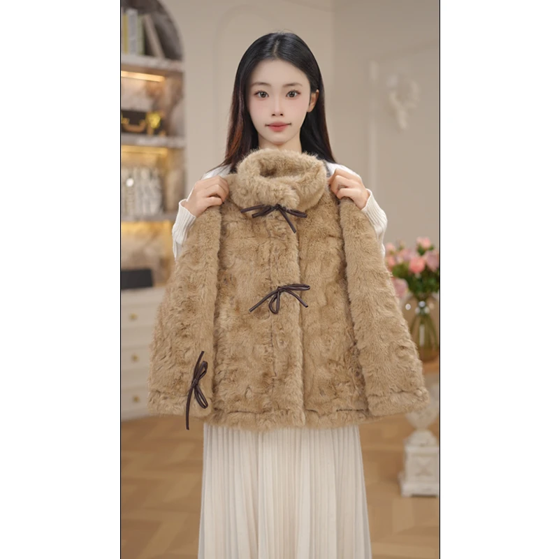 女童毛毛衣服冬季2025新款秋冬款女孩加绒加厚时髦卫衣外套Z7975