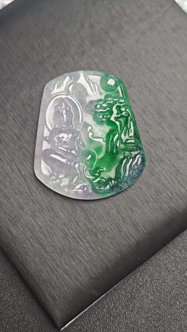 YY123翡翠常规吊坠【邂逅翡翠高冰吊坠，冰透绿意，开启浪漫时光】