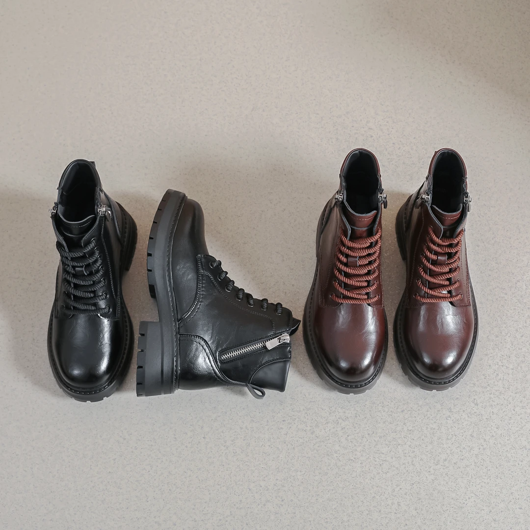 女靴中筒冬季新款马丁靴美拉德侧拉链X 3312