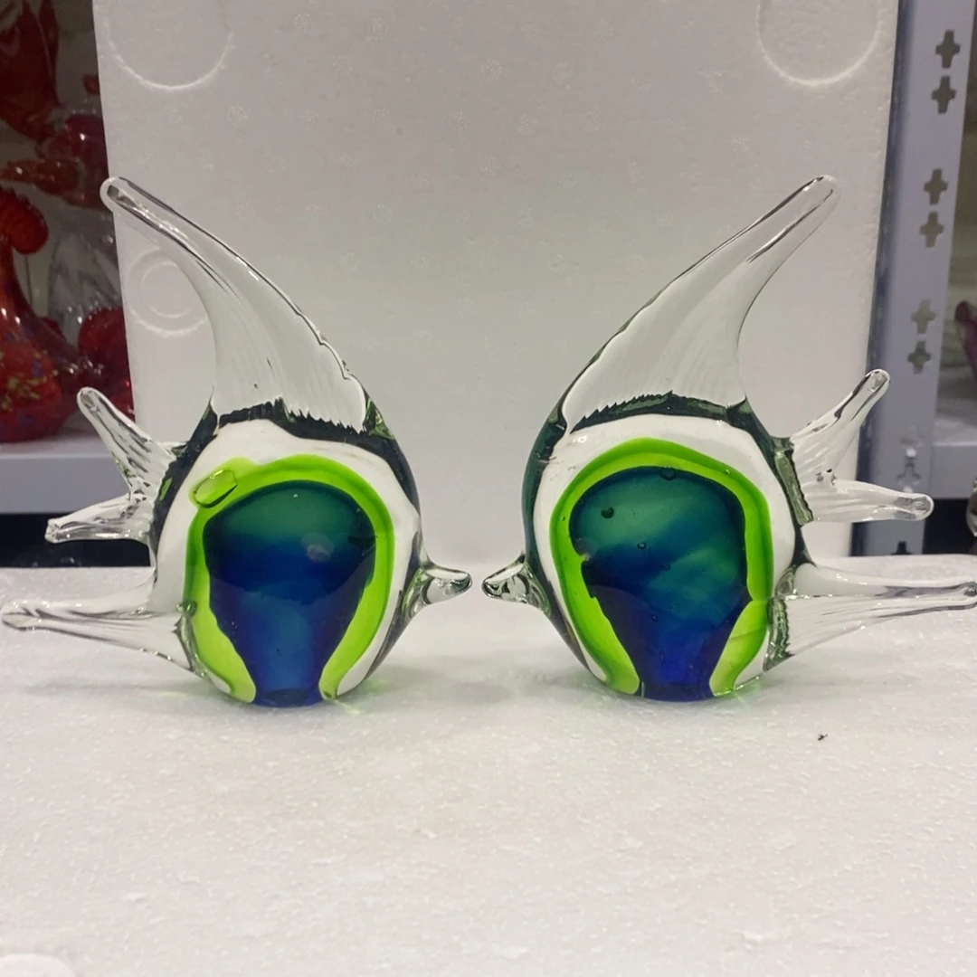 琉璃微微瑕反影燕鱼一对