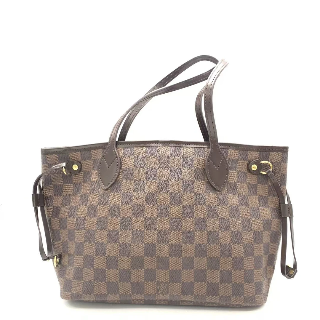 95新 LouisVuitton/路易威登 【安则专属】棕棋盘格小号nf托特包