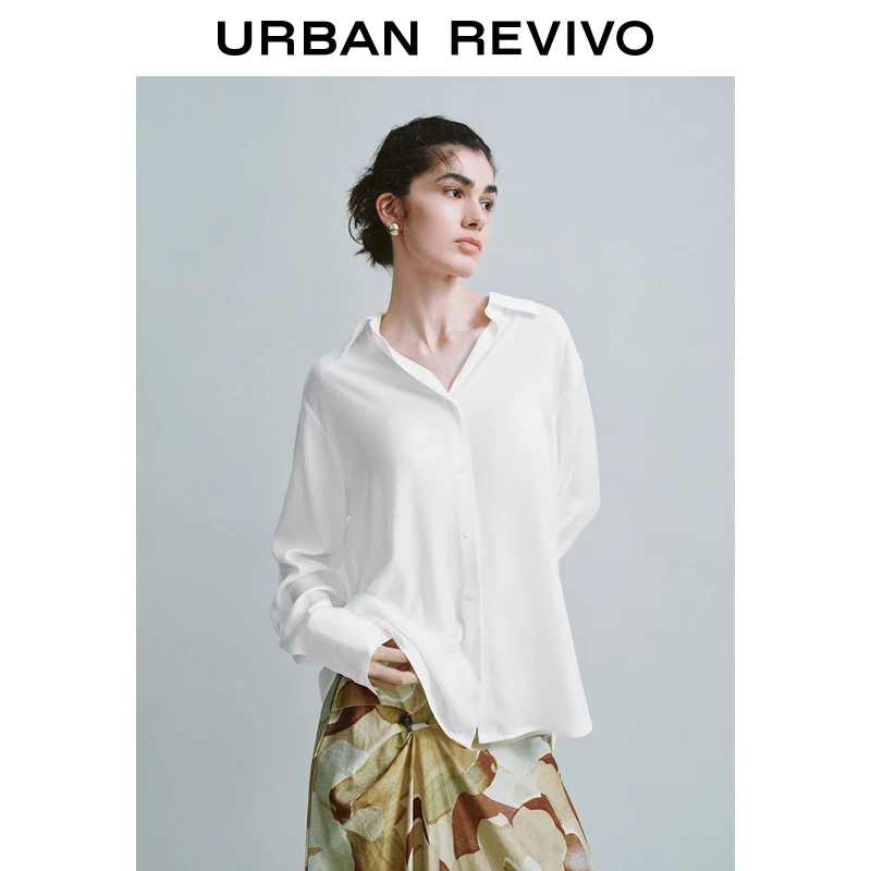 UR2025夏季新款女装简约气质通勤长袖开襟衬衫UWM250064
