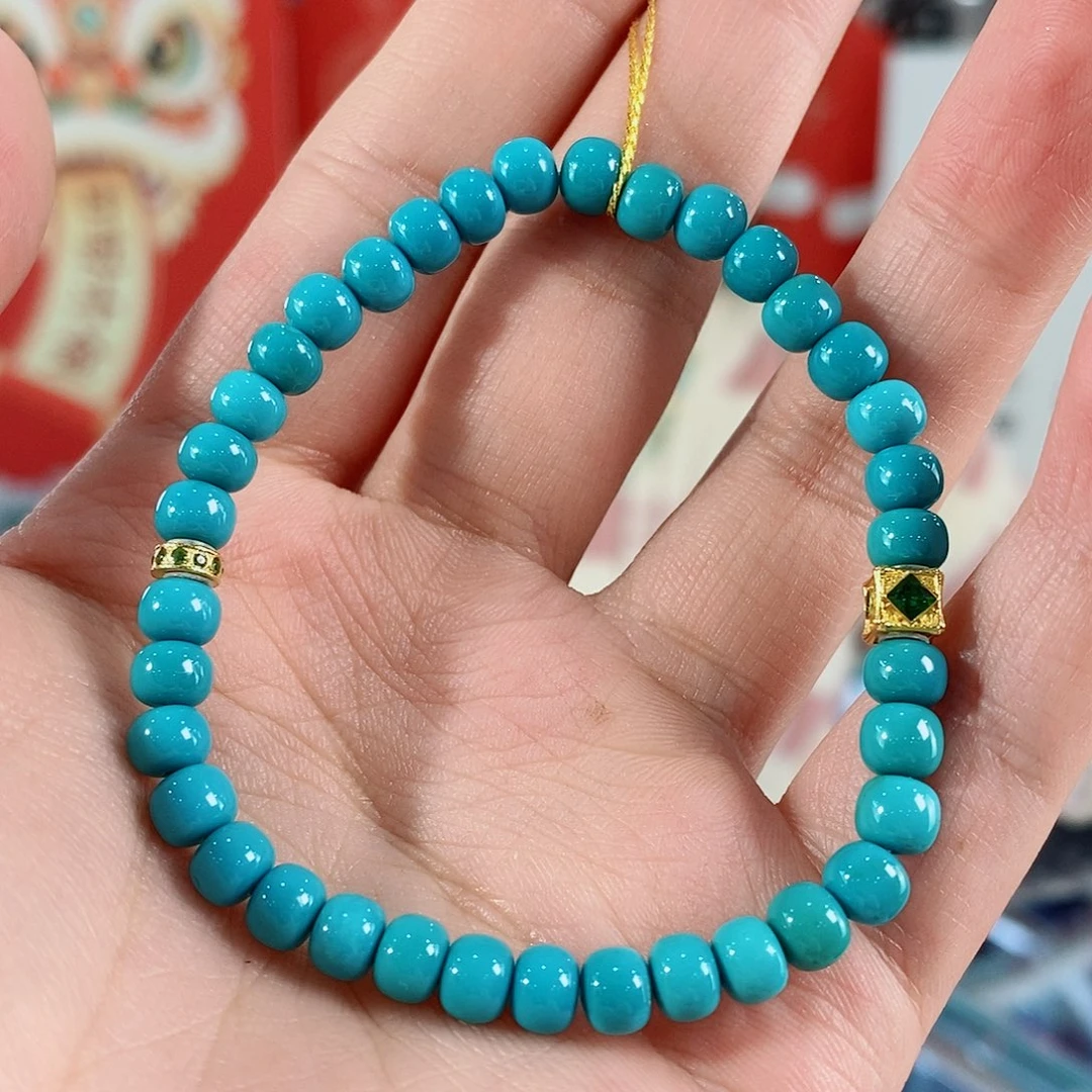 绿松石18K金镶嵌珠宝奇石