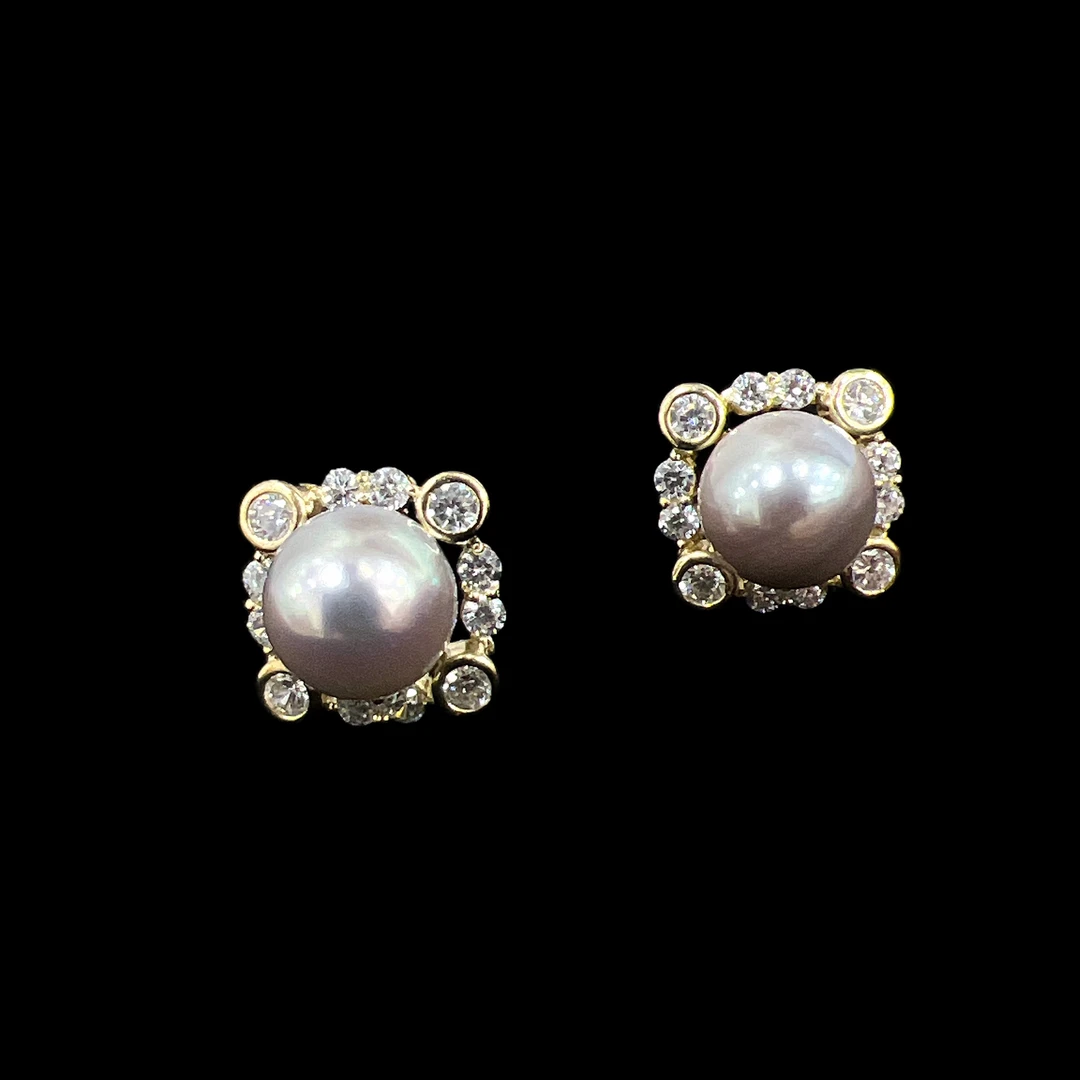 V2994海水珍珠耳钉孤品