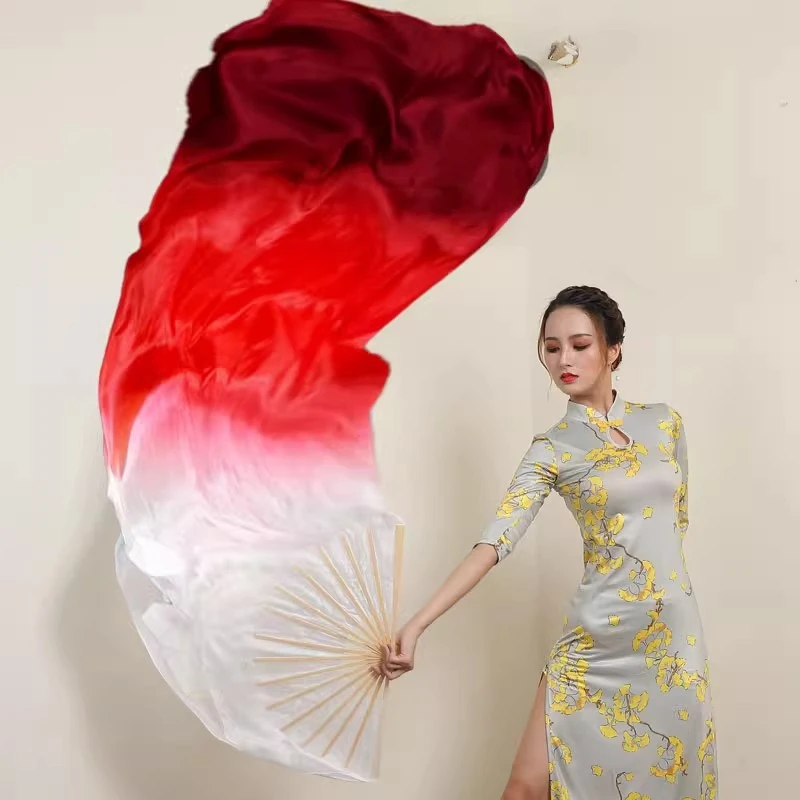 万疆中国舞蹈古典舞生命的河扇子舞表演白酒红渐变加长飘头舞蹈扇