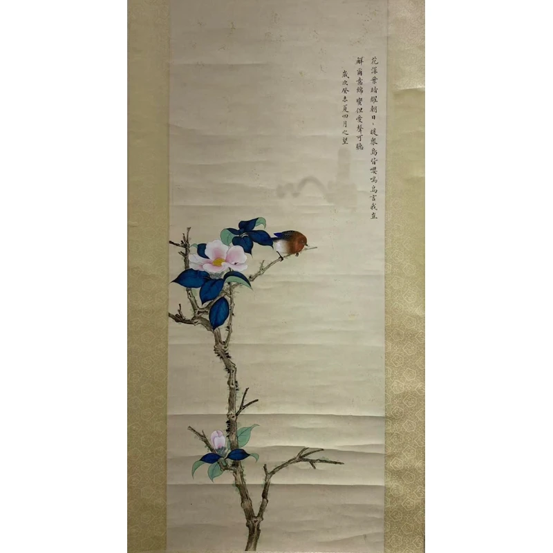 F20   《花鸟作品》  96x37cm  纸本立轴