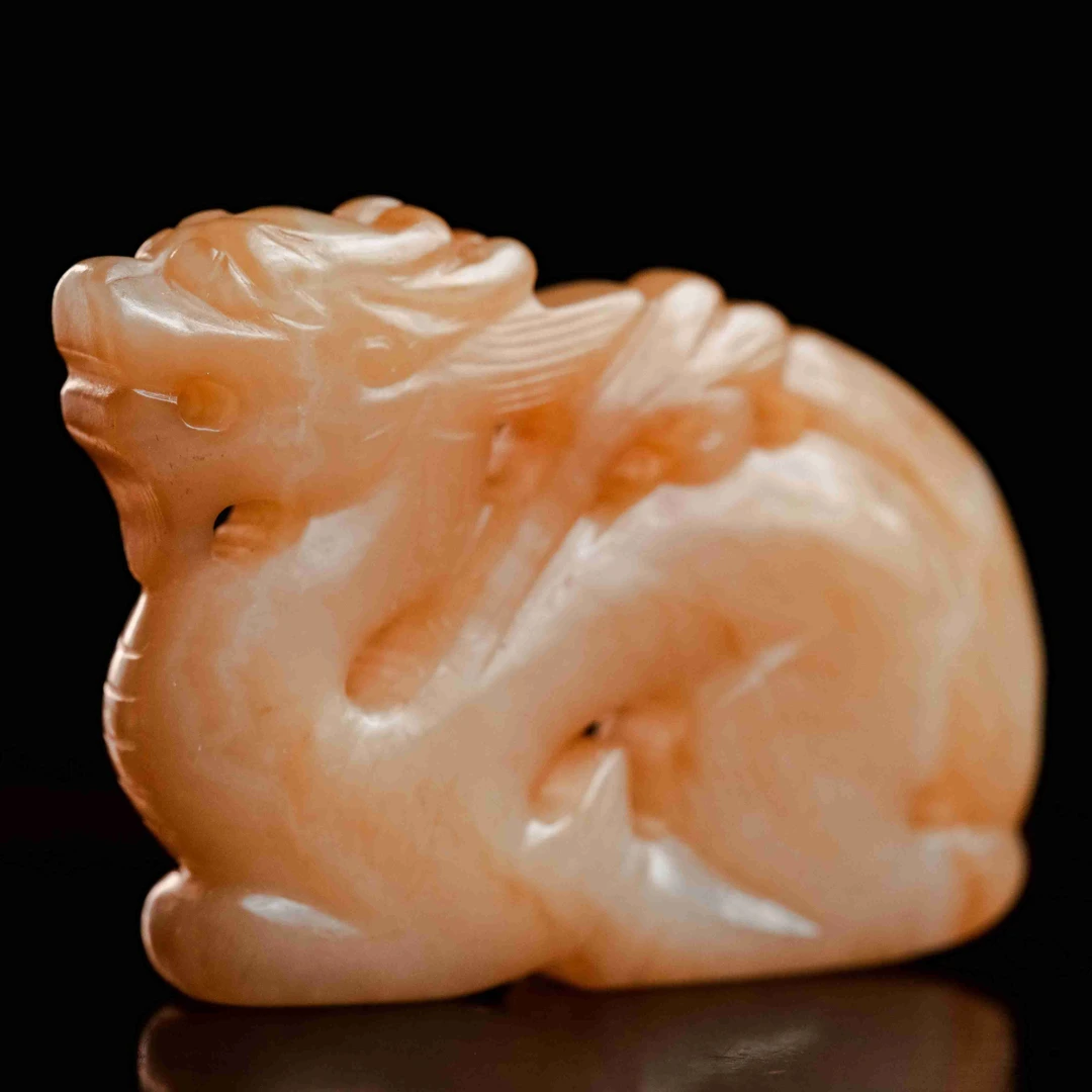 清代和田玉龙纹佩-CS