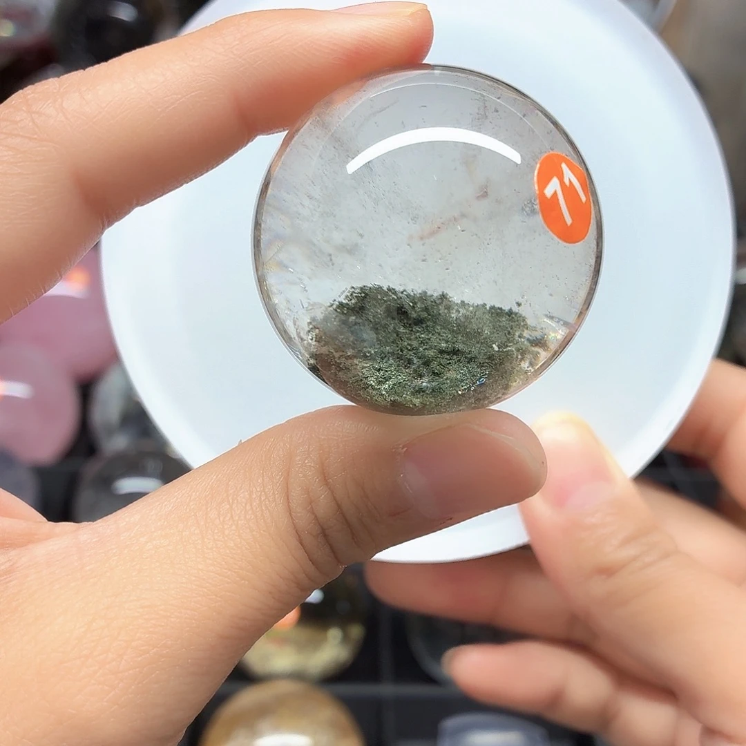 水晶未镶嵌珠宝半成品绿幽灵42