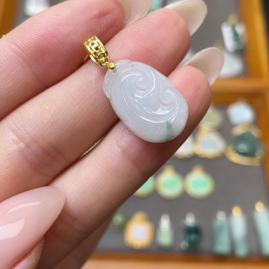 翡翠银S925镶嵌吊坠(不含链)
