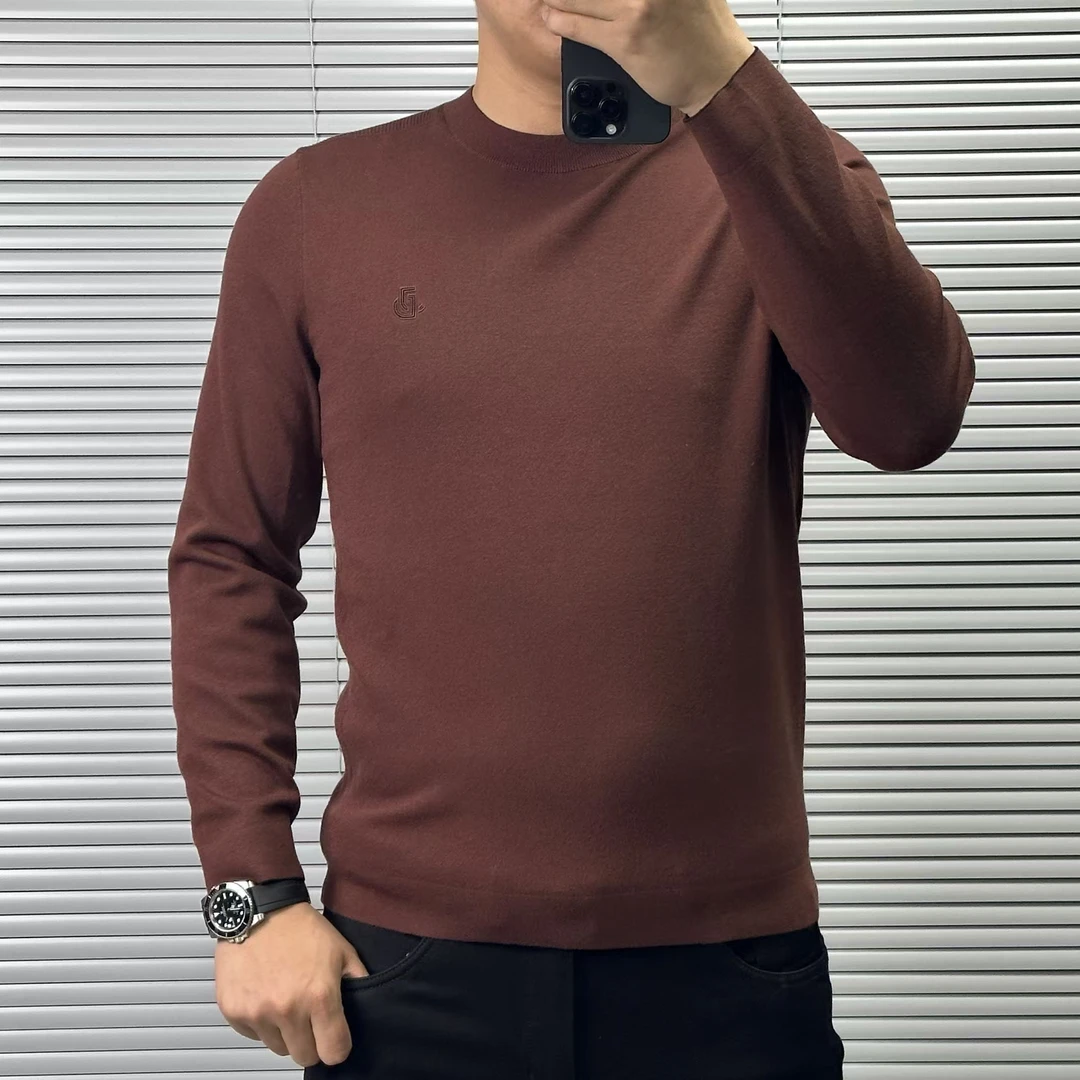 【轻奢系列】桑蚕丝混纺面料秋冬加厚男士时尚轻奢针织衫长袖627C