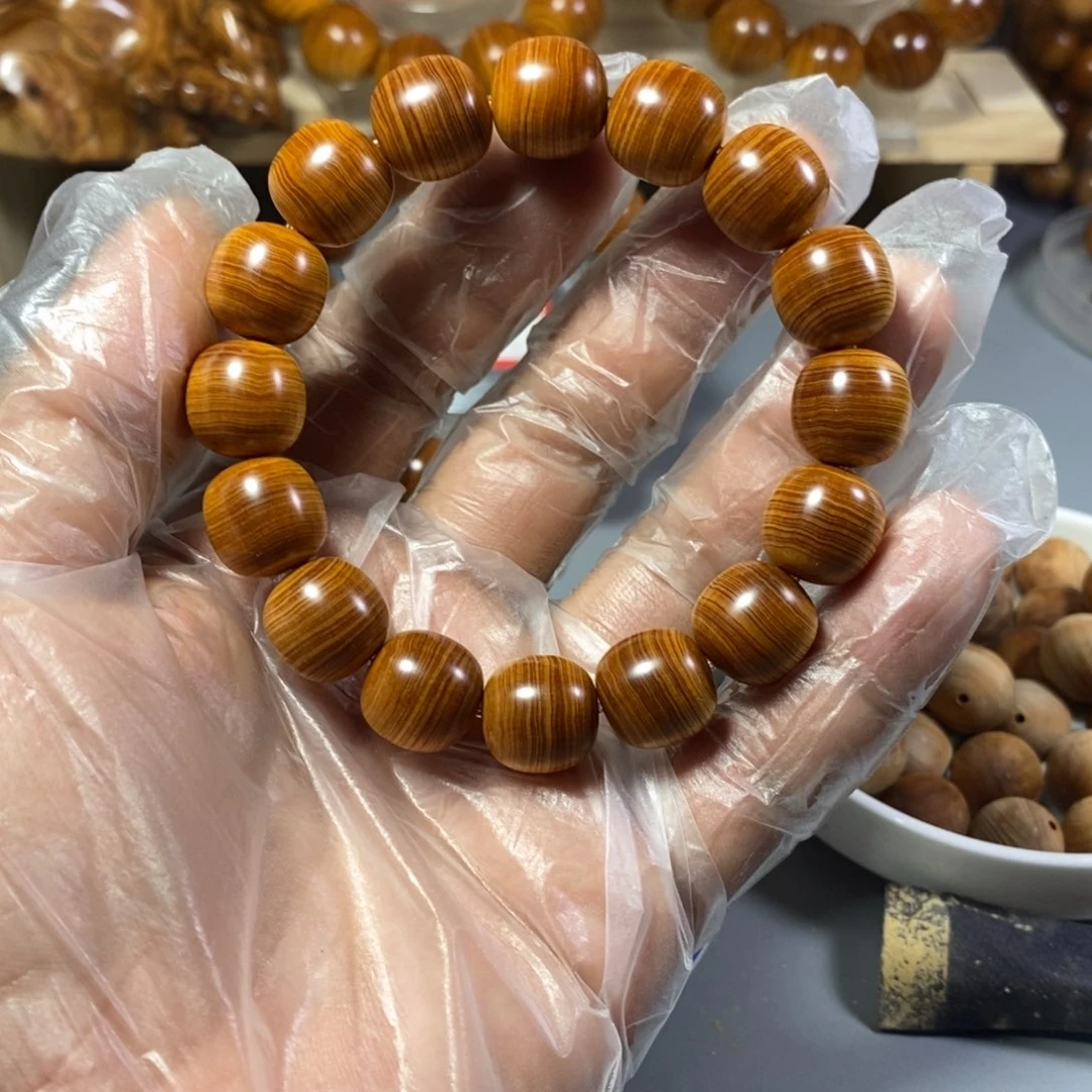 柏木手串/手链14×14泥膏料精品小串一致性好荧光棒油脂饱满
