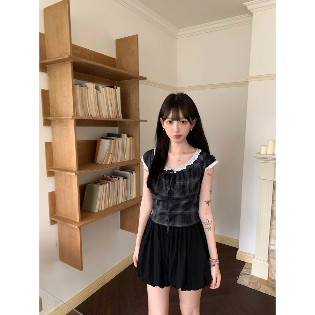 吵吵家气质修身显瘦休闲短袖上衣53108