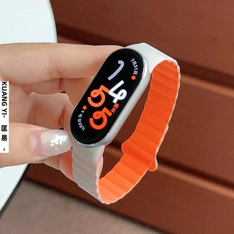 适用小米手环10/9/8表带磁吸回环智能手环9腕带硅胶运动NFC男女生