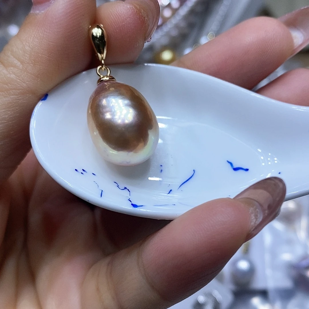 淡水珍珠吊坠银S925镶嵌