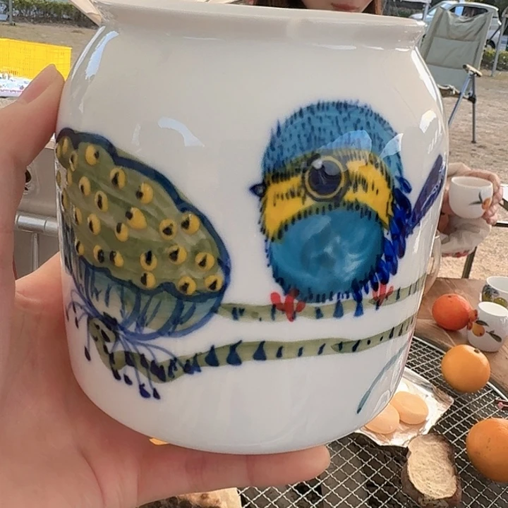 陶瓷景德镇陶瓷手工制作玉泥大奶罐微瑕嗑到了