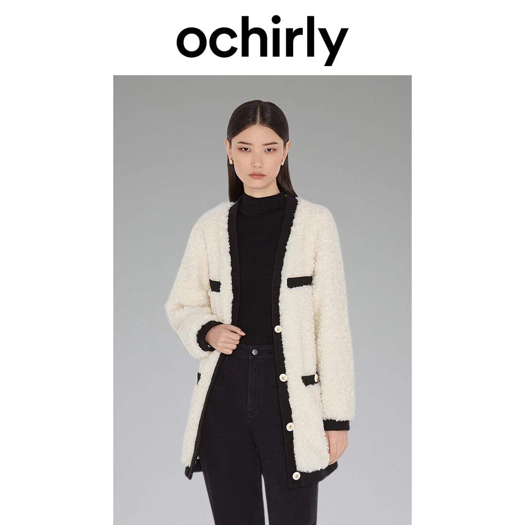 ochirly/欧时力 颗粒绒小香风外套新款秋装软糯千金风千金玛德琳