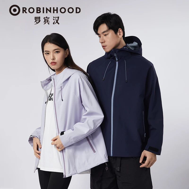 【罗宾汉】男女同款户外防风防水透气冲锋衣春季运动登山夹克外套