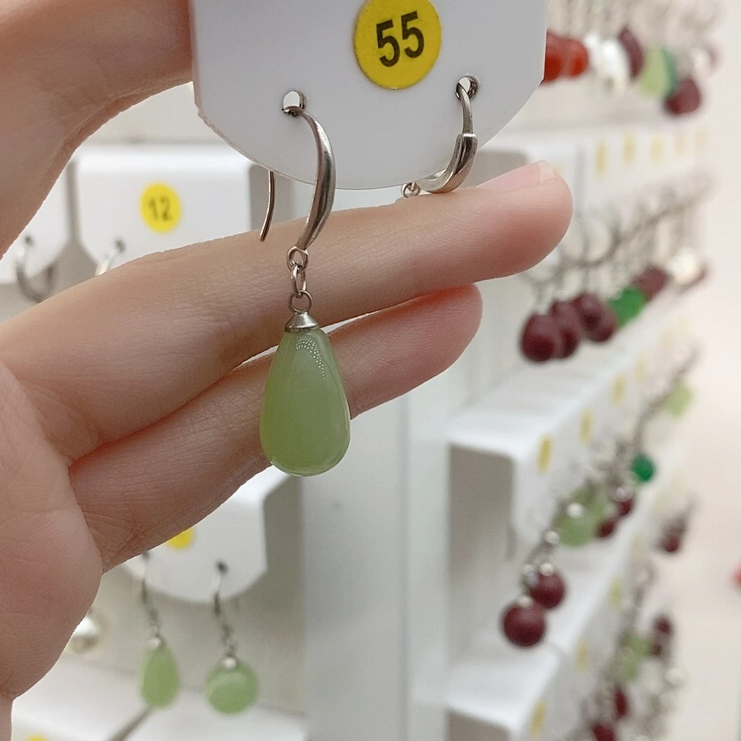 925银浅绿色水滴的