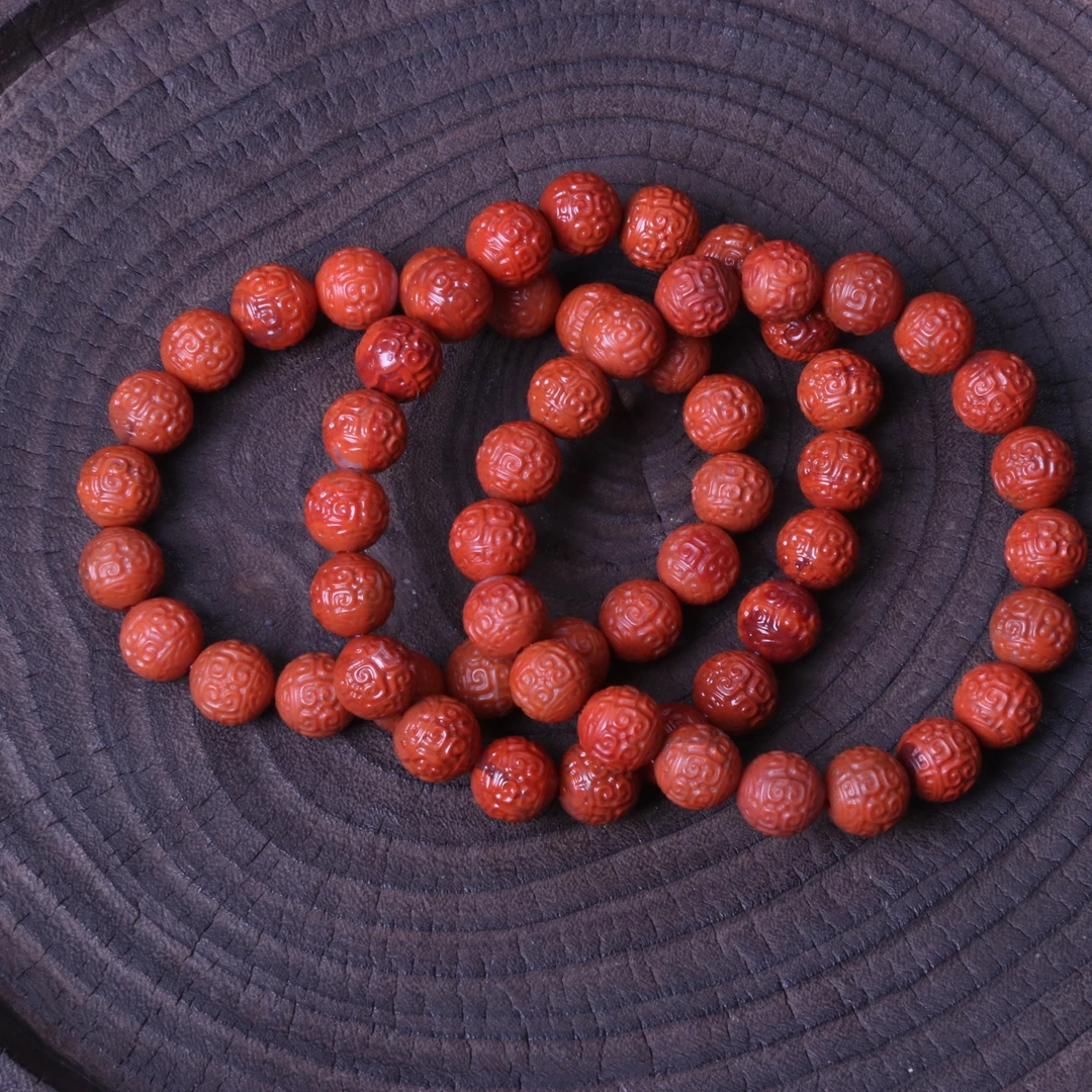 精美南红玛瑙9mm左右回纹手串一条B001（多样性发其一）
