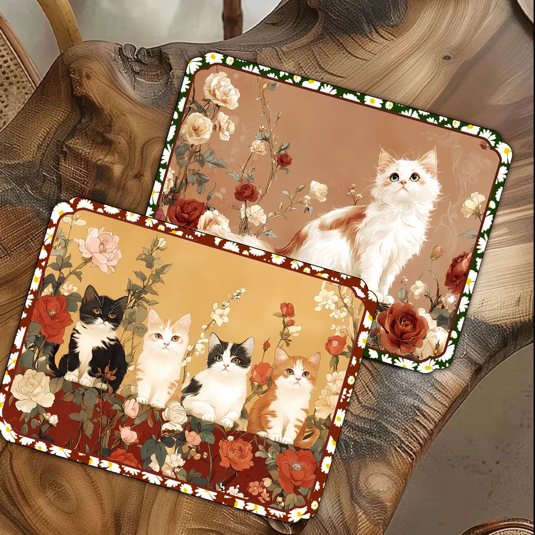 [拍一发二]花园萌宠硅藻泥餐垫家用餐垫餐桌垫美式轻奢欧式碗垫