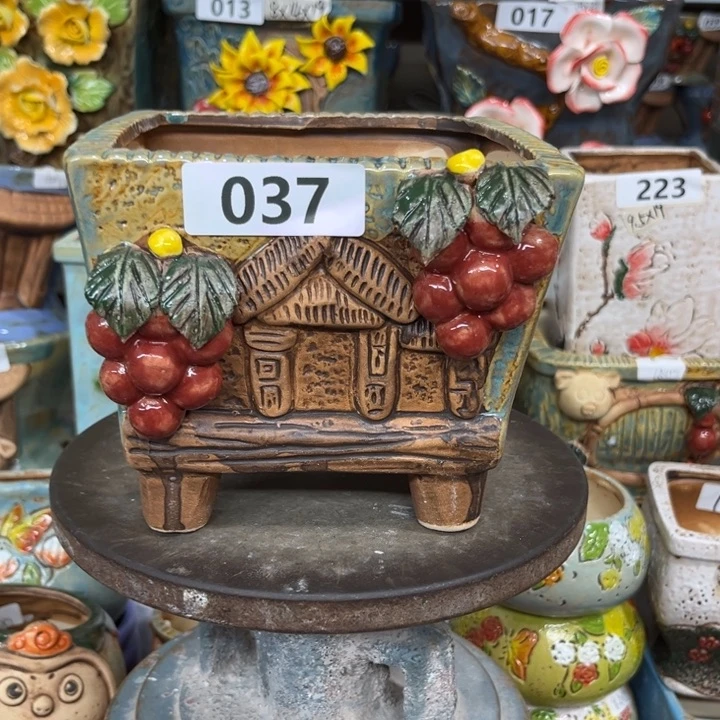 紫砂花盆粗陶材质多肉花盆