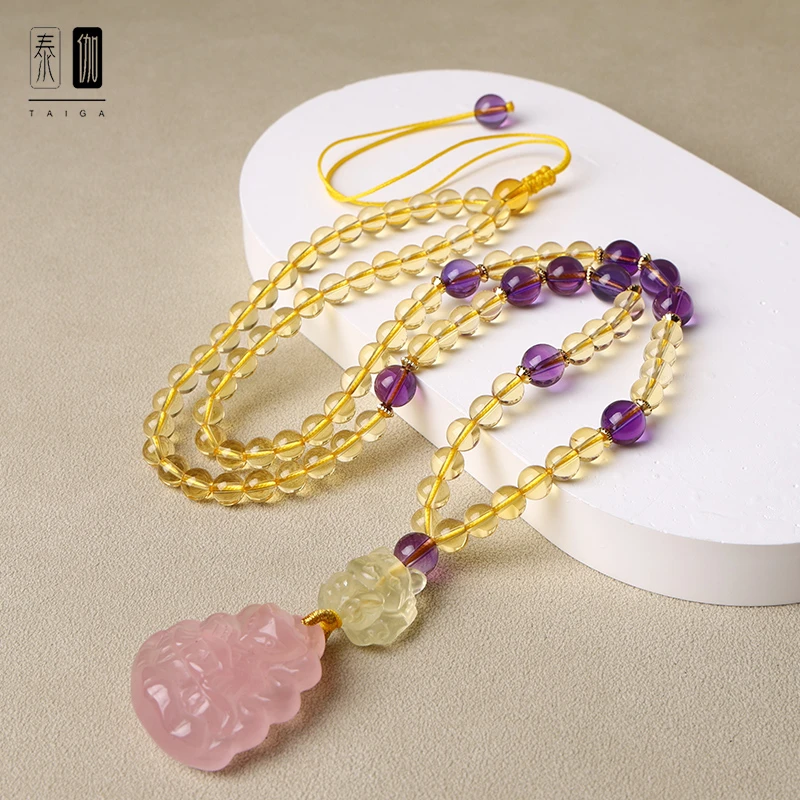 合金仿水晶吊坠 原创九紫离火佛牌链女九尾狐吊坠高档吊坠挂绳