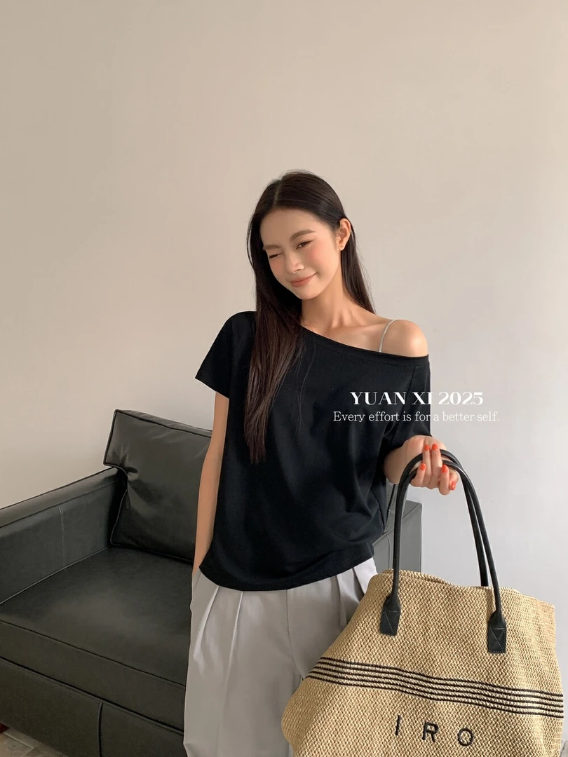 十三行元熙家~斜肩T恤7039