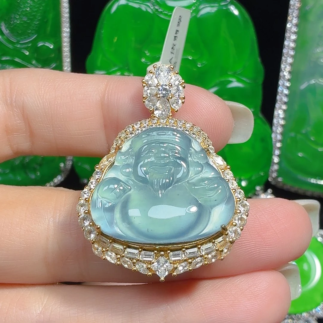 翡翠银S925镶嵌颈饰天然A货翡翠