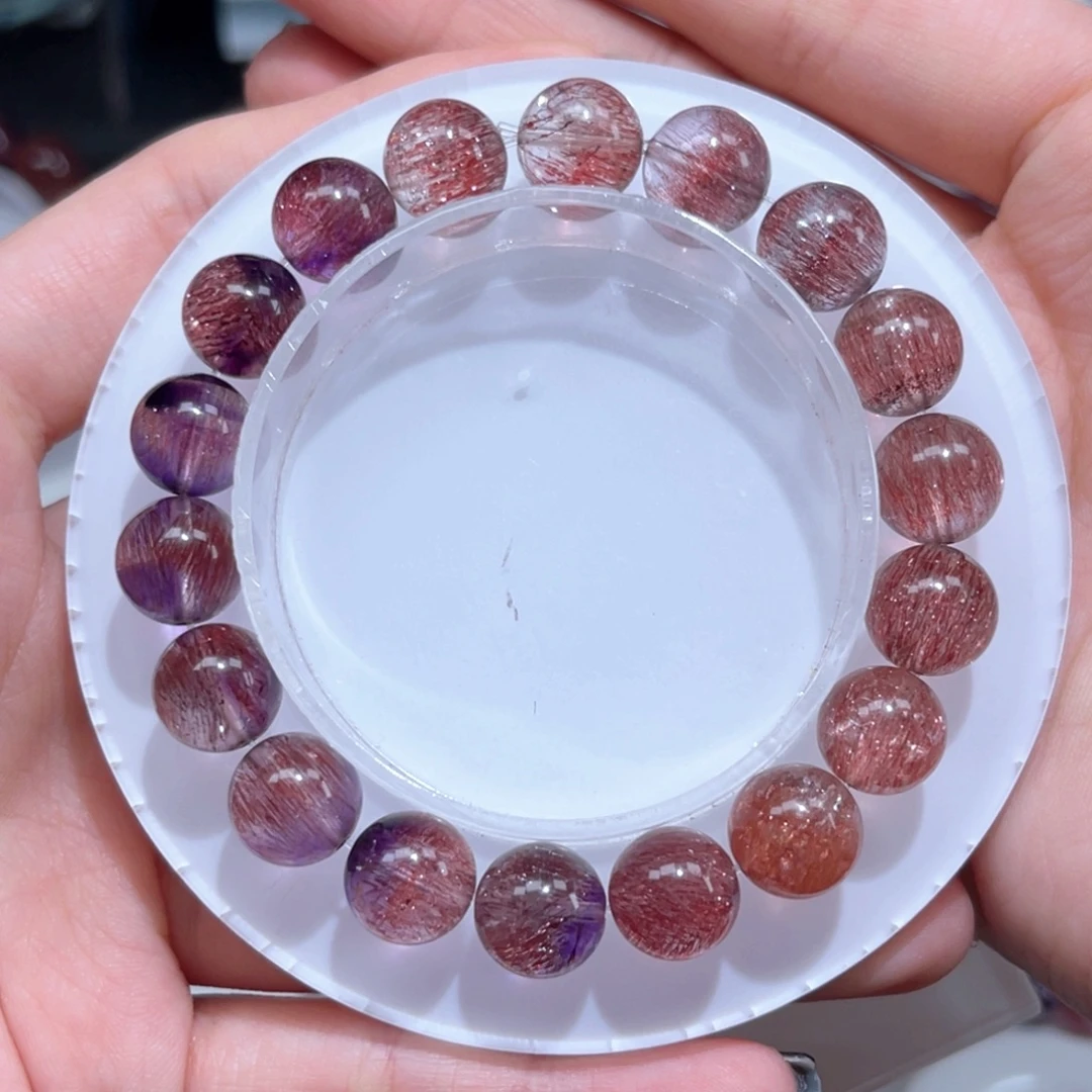 未镶嵌珠宝半成品水晶净体紫红超10mm
