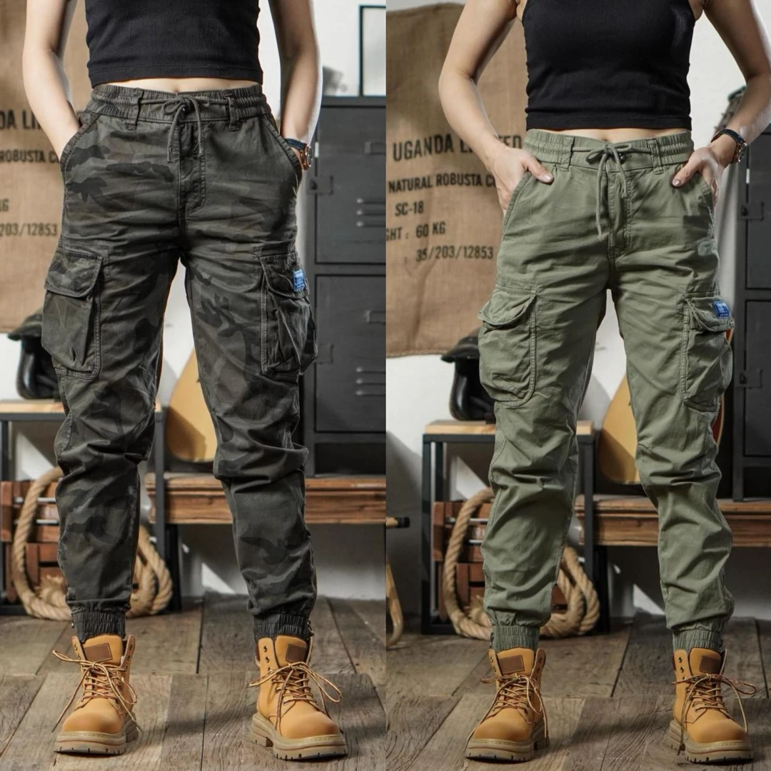 新款男女工装裤户外宽松束脚迷彩长裤弹力耐磨多口袋百搭爆款裤子