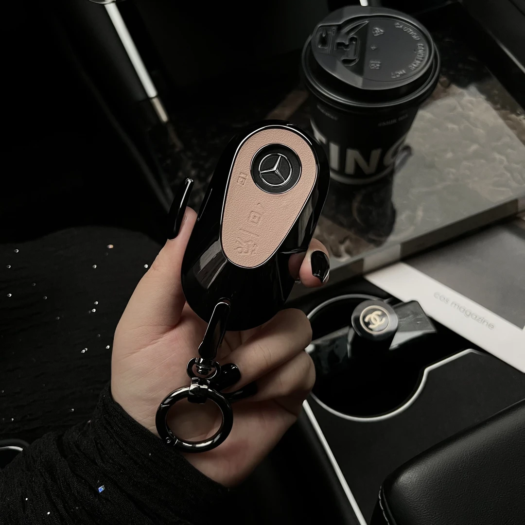 适用于25款奔驰e300l钥匙套新c260l gle c200 s400高级真皮壳扣