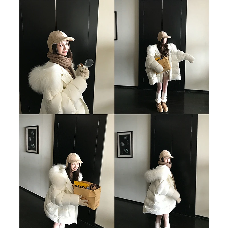 "云朵大被子"大毛领棉服外套女2025冬季新款高级感宽松保暖面包服