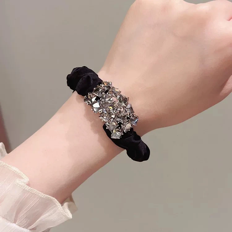 黑色小肠发圈女网红新款高马尾头绳高弹力皮筋扎头发绳1565