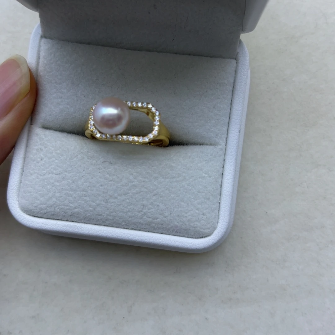 海水珍珠银S925镶嵌戒指