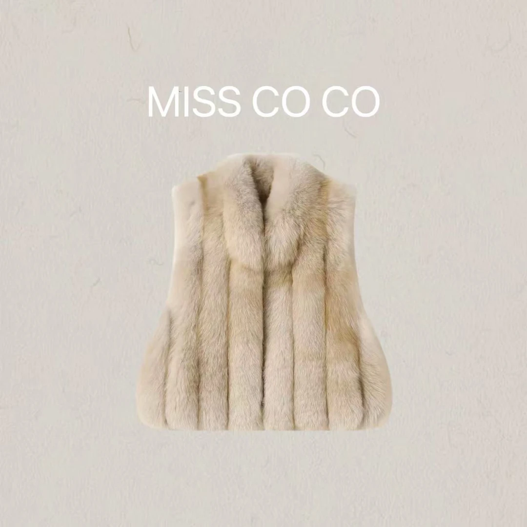 2025新品【鎏金双色】100%狐狸毛叠穿洋气时髦狐狸毛竖条马甲