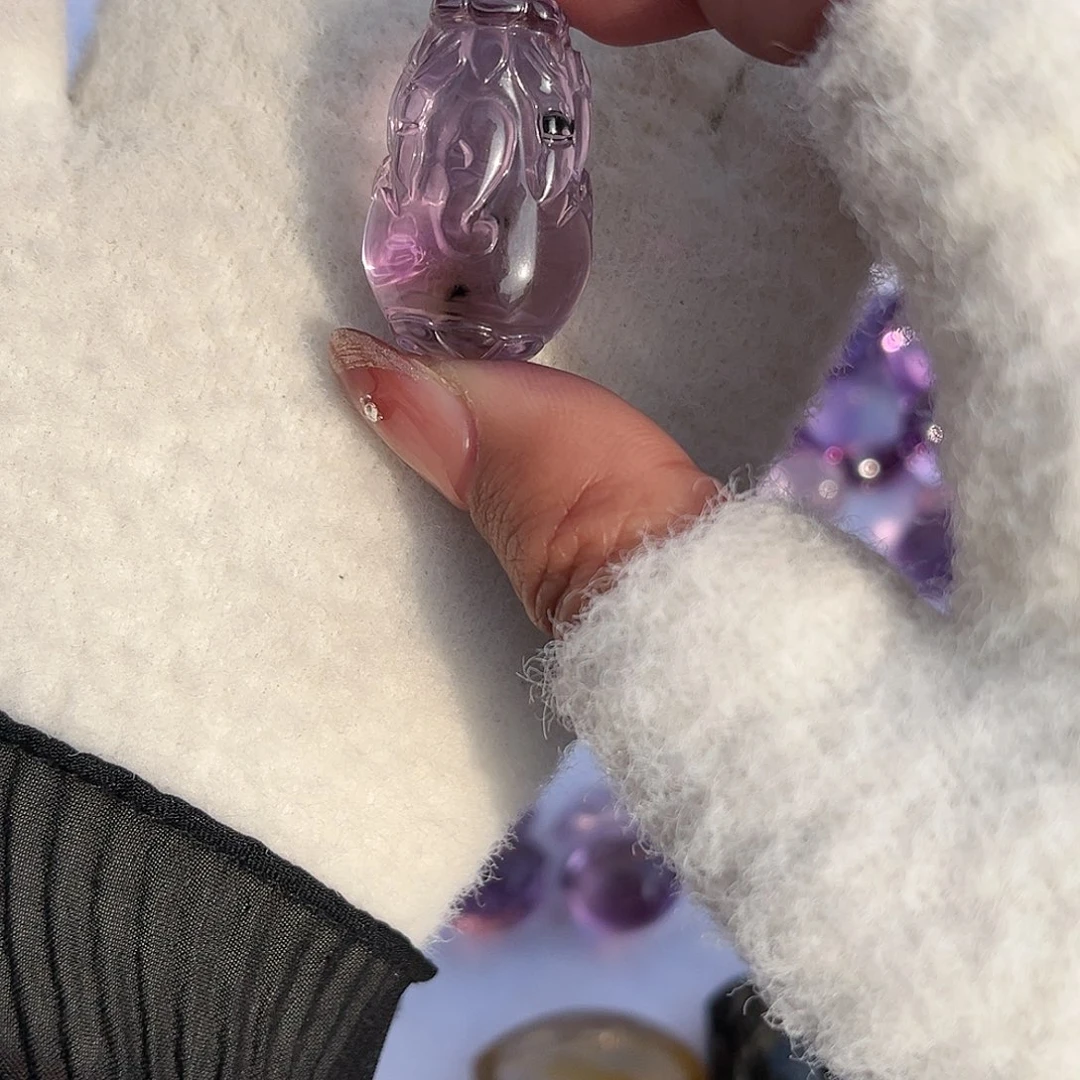 水晶手链未镶嵌吱*?紫晶貔貅