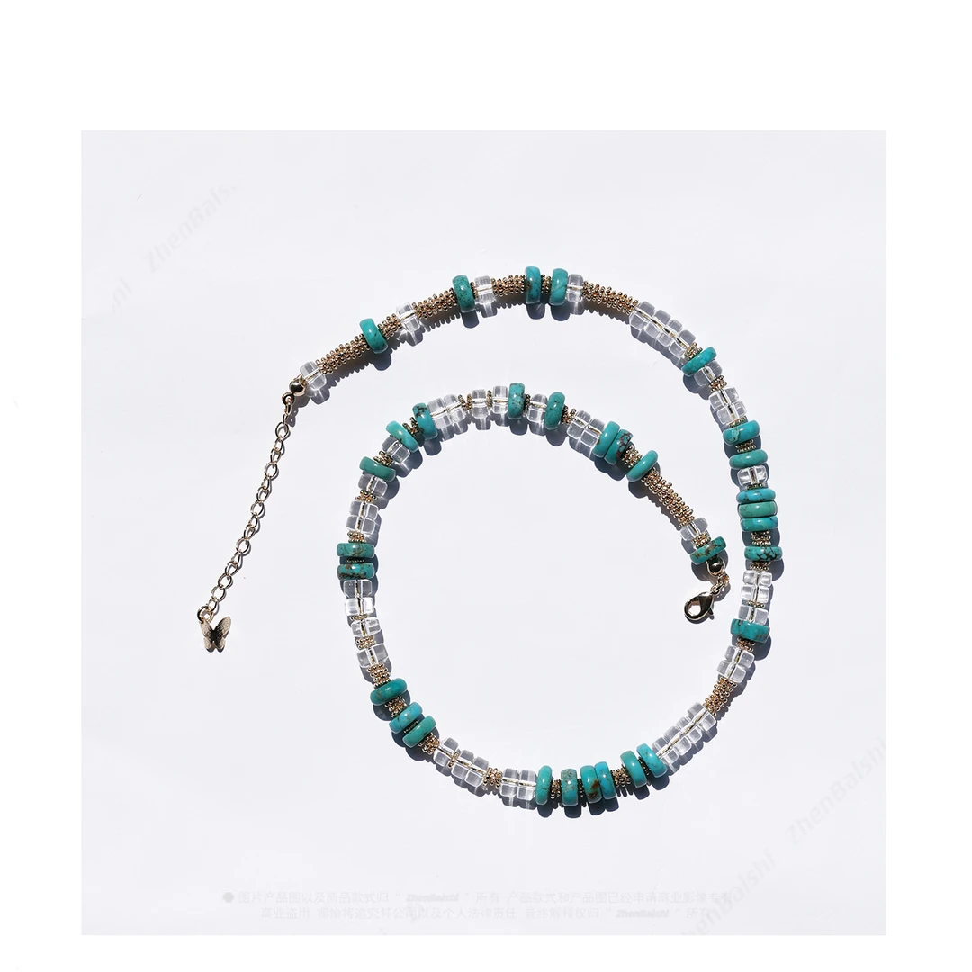 合金仿水晶项链 清冷感简约民族风项链【20774】