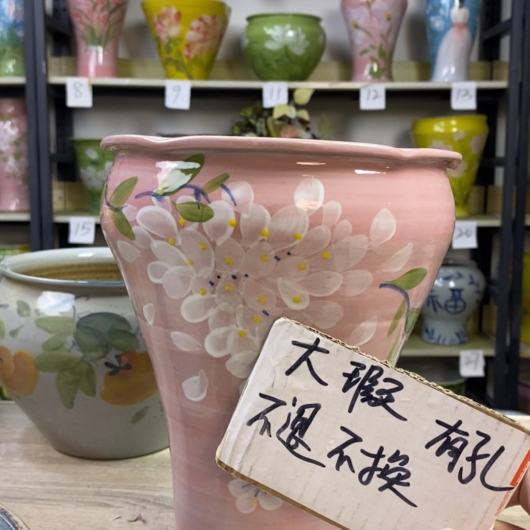 景德镇手工手绘陶瓷花盆
