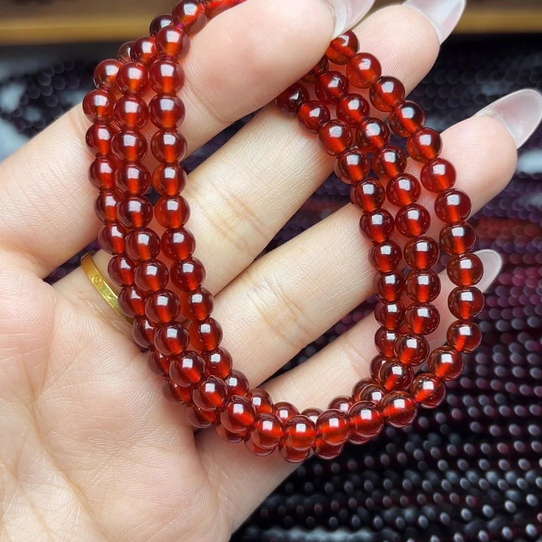 手链未镶嵌石榴石卡5.8橙红三圈毕业级
