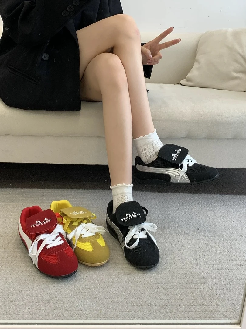 小众翻盖德训鞋女 阿甘鞋轻便软底运动休闲鞋